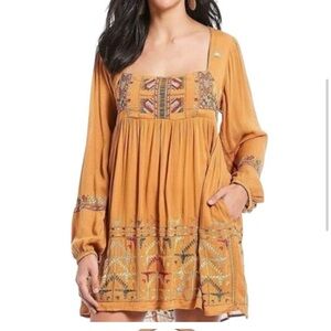 Free people Bohemian open back Mustard Dress